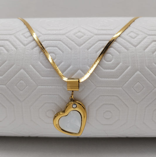 Cadena+ Dije Corazón blanco Dama
